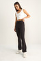Women's Black High Waist Drawstring Detailed Spanish Leggings Ot261055 60286199 - 4