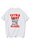 تي شيرت أحمر كبير الحجم للجنسين من نوع Extra Shot Please (أبيض)