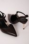 Mature Women's Pointed Toe Stone Detailed Gold Heeled Shoes B4557 - 3