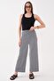 Women's Striped Patterned Pocketless Spanish-Cut Trousers 260285 -
