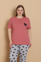 Mrn 4515 Heart Short Sleeve Cotton Combed Cotton Plus Size Women's Pajama Set - 4