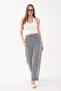 Women's Striped Patterned Wide Leg Trousers with Pockets 260284 - - 2