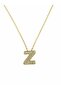 Zircon Stone Steel Letter Z Necklace - Adjustable Elevator Design