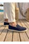 Ba0251 100% Genuine Leather Inside and Out Men's Navy Blue Suede Casual Loafer Rubber Comfortable Sole Stitched a - 4
