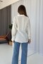 Tencel Fabric Buckle Detailed Women's Shirt - White - 4