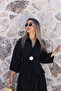 Black Sun Buckle Skirt Suit - 2
