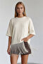 Ecru Crew Neck Tasseled Blouse Alc-X15478 - 4