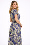 Women's Plus Size Navy Blue, Gipe Rubber Detail, Viscose Fabric Dress 65N39468 - 6