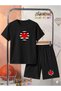 Heart Printed on Round Neck Shorts/T-Shirt Summer Children's Two-Piece Set