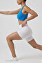 Pereto Model Seamless Knitted Plain Patternless Thin Leggings Shorts Model White Color - 5