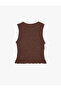 Ruffle Detail Bürümcük Crew Neck Sleeveless Blouse - 5