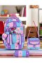 Girl's Primary School Orthopedic Heart 3-Piece Bag Set with 3 Compartments, Water Bottle Compartment, Foil-Lined Compartment and Pencil Holder