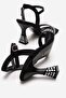 Women's Single-Strap Stone Heeled Sandals Black Zra - 4