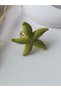 Green Starfish Textured Polymer Clay Handmade Women's Ring Special Design Adjustable Size - 5