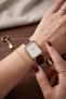 Gekas Luxury Women's Wristwatch - Vintage Rectangular Case with Gold Detail, Burgundy Leather Strap, Premium Watch - 4