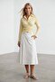 Yellow Cross-Tie Detailed Sofia Linen Shirt Alc-X15471