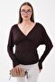 Women's Drawstring Detailed V-Neck Transparent Blouse 260486 - - 3