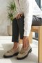 Sand Beige Suede Genuine Leather Tasseled Women's Loafer Shoes Real Leather Pompom Moccasins Inside and Out - 5