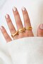 Women's Gold 3-Piece Ring Set Modern Twist Combination Ring - 2