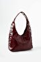 Women's Hand and Shoulder Bag with Silver Eye Detail - 2