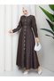 Button Detailed Denim Jeans Hijab Dress Rc6037 - 5