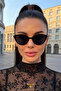 Sırıus Cat Eye Women's Ultra Light Black Uv400 Filtered Sunglasses