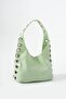 Women's Hand and Shoulder Bag with Silver Eye Detail
