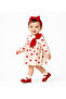 Heart Patterned Bowknot Baby Girl Dress & Bandana Set - 7