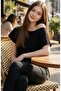 Black Asymmetrical Boat Neck Bat Sleeve Blouse - 5