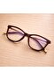 Women's Blue Light Protective Glasses Modern Square Design Brown Gold Metal Handle Stylish Premium Luxury