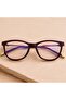 Women's Blue Light Protective Glasses Modern Square Design Brown Gold Metal Handle Stylish Premium Luxury - 4