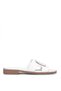 Elit Zyn4106 Women's Genuine Leather Flat Slippers White - 2