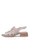 D26Ys-5100 Women's Genuine Leather Heeled Sandals Gray - 3