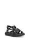 D26Ys-2740 Women's Genuine Leather Flat Sandals Black - 2