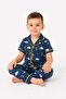 Children/Baby Unisex Shiny Moon Star Cloud Patterned Short Sleeve Pajama Set Summer 6-24 Months 3-6 Years - 8