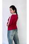 Women's Oversized Burgundy Cotton Polo Shirt - Korean Vintage Style - 6