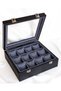 12-Piece Premium Watch Box, Faux Leather Covered, Custom Made, Handmade Accessory Organizer - 2