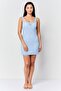 Women Knitted Mini Dress, Blue - 4