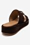 Blaze Brown Suede Genuine Leather Women's Slippers - 5