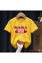 Mama Knitted Ribbon Printed 100% Children's Unisex T-Shirt 5 6 -7 8-9 10 -11 12 Years Old