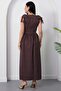 Square Neck Shoulder Bow Gathered Dress 2026-4570 - 7