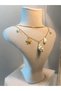 Double Combined Sea Shell Charm Steel Necklace - Gold - 2