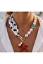 Asymmetrical Design Necklace with Starfish Detail - Polka Dot & Pearl Series - 2