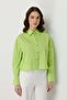 Basic Crop Cotton Shirt Pistachio Green