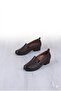 4293 Anatomical Short Heeled Laser Printed Perforated Genuine Leather Women's Shoes - 7