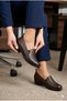 4293 Anatomical Short Heeled Laser Printed Perforated Genuine Leather Women's Shoes - 2