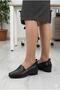 4293 Anatomical Short Heeled Laser Printed Perforated Genuine Leather Women's Shoes - 3