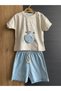 Baby Boy Lion Print 2-Piece Summer Set – Cotton Short Sleeve T-Shirt and Shorts Set - 2