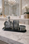 Crystal Glass Bathroom Set 4 Pieces |   Liquid Soap Dispenser, Solid Soap Dispenser, Toothbrush Holder and Tray | - 2