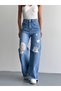Trend Iconic Design Wide Leg Jean with Ripped Details - Iconic Wide Leg Jean Ripped Detail